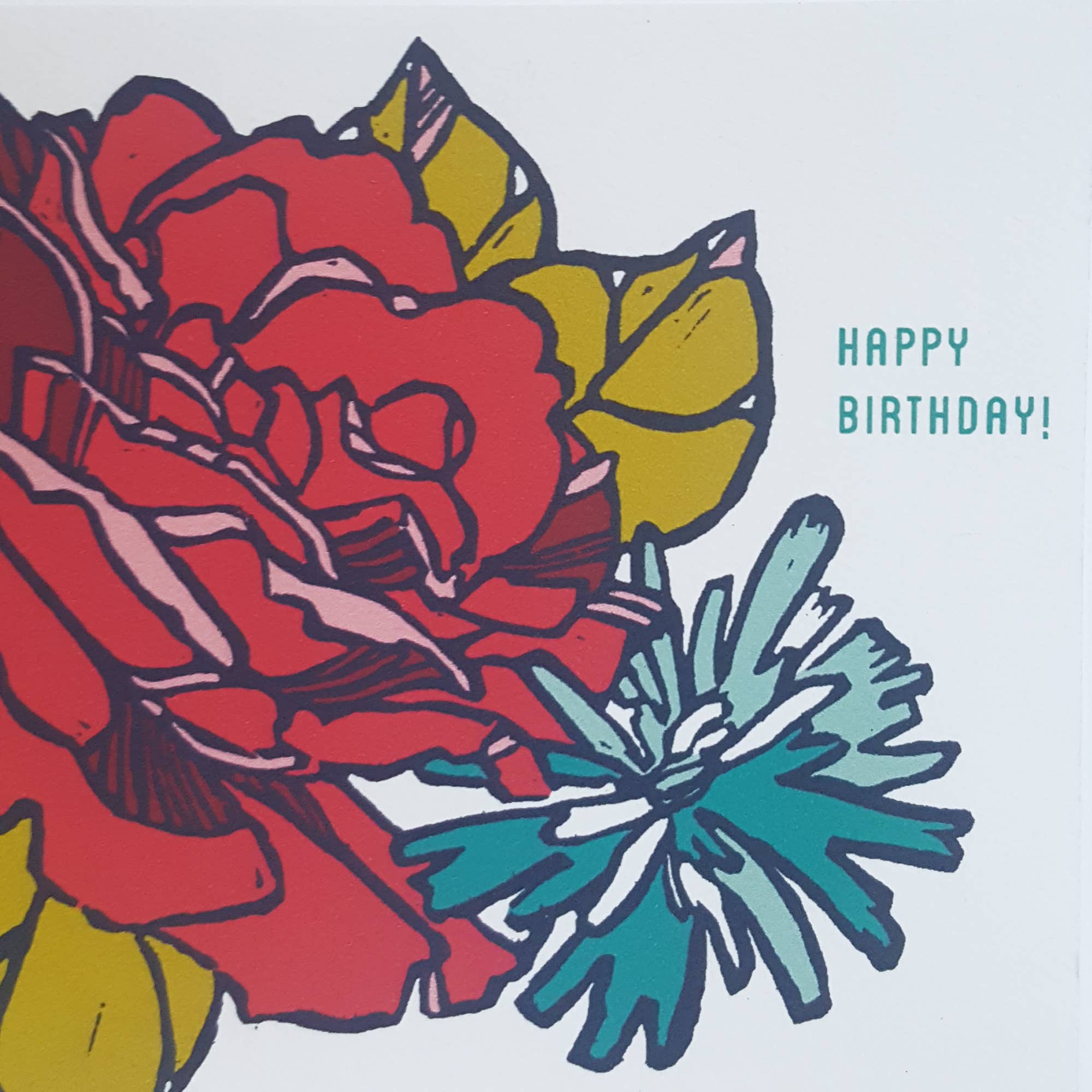 Little Green - Wholesale Birthday Card - Happy Birthday Rose Floral Greeting Card2
