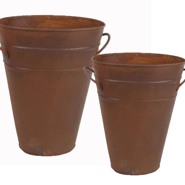Oval Tin Bucket, Rustic for wholesale by Birch Maison