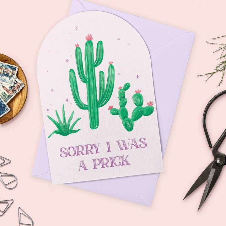 Roligt västerländskt ursäktskort | Ordlek Jag är ledsen hälsningskort för wholesale av Vero Illustrates Art Prints and Greeting Cards