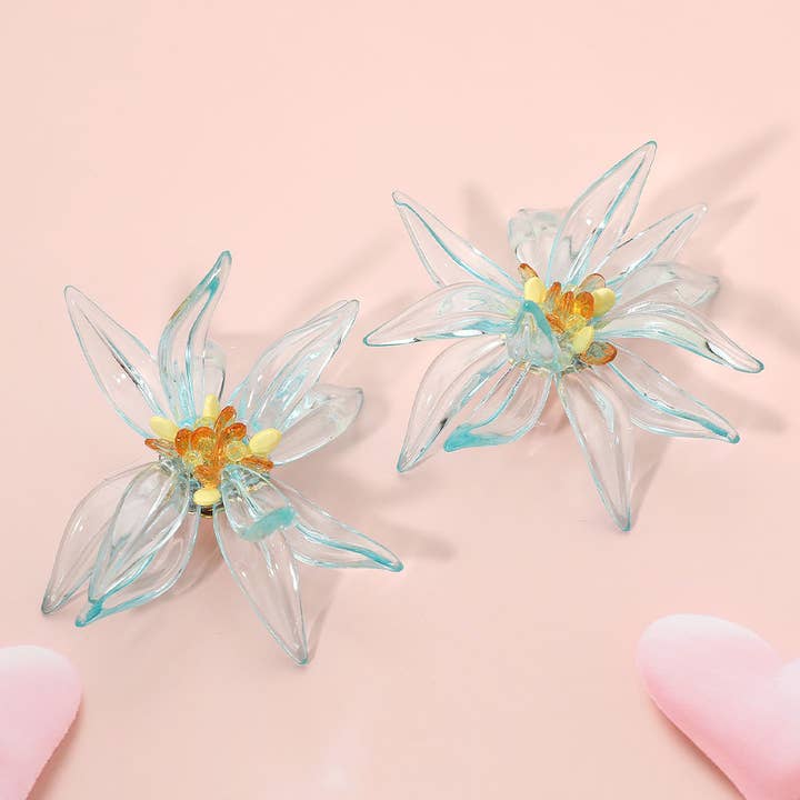 Sensibling Corp. - Wholesale Dangle earrings - Bold Oversized Resin Petal Flower Statement Earrings