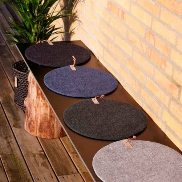Lübech Living - Vente Coussins de chaise - Coussin en laine Zero Waste, gris