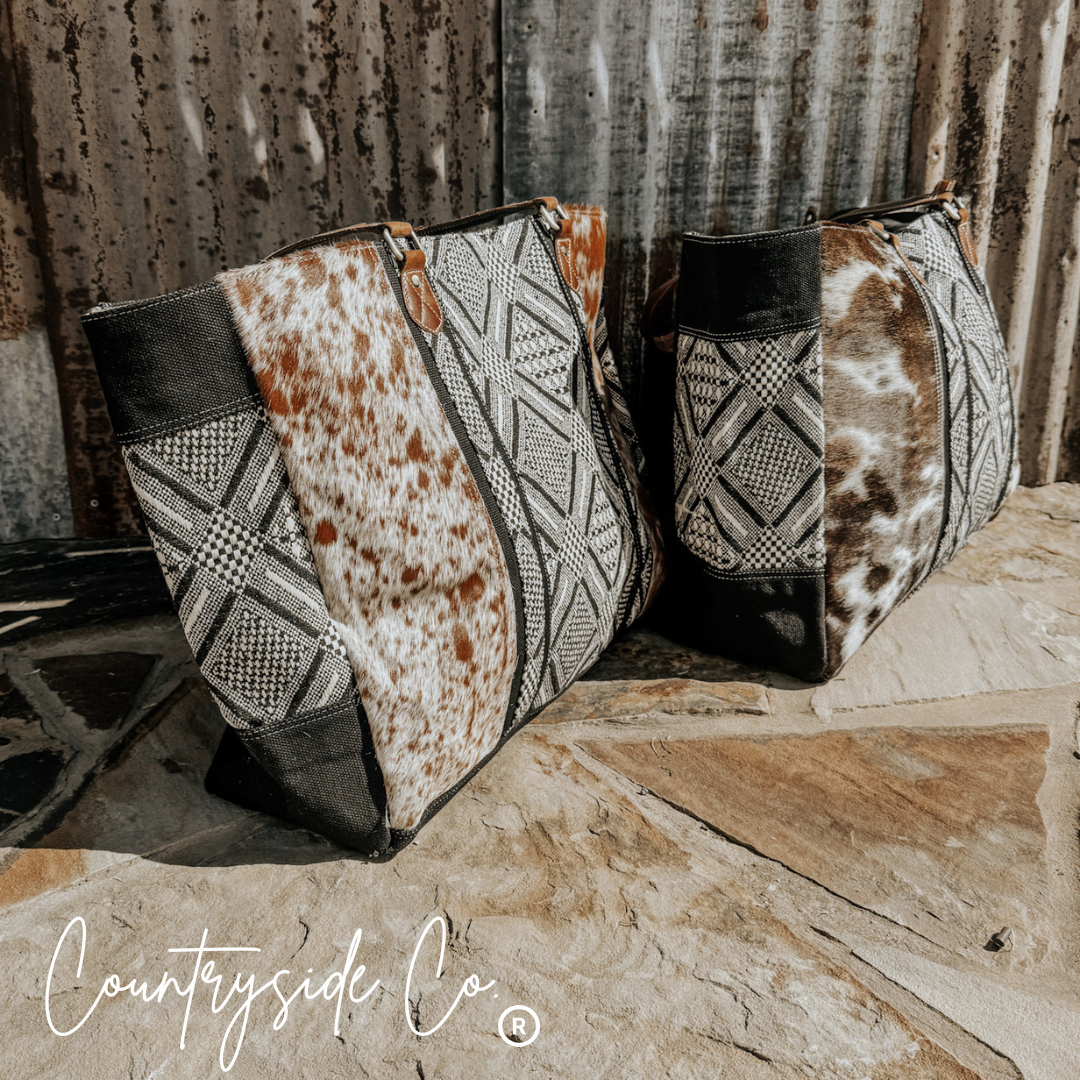 Texas Western Cowhide Bags and More - Wholesale Duffel- en weekendtas - Dames - Charlene Koeienhuid Weekendtas5