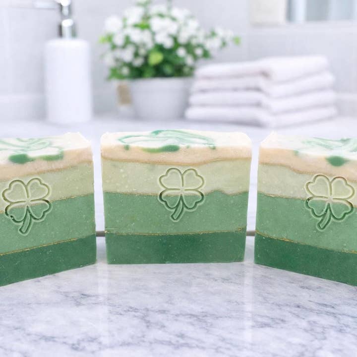 Green Clover and Aloe Goat Milk Soap- LUCKY SOAP for wholesale by Daisy Chain Farm