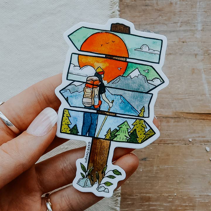 Autocollant en vinyle Sign Hiker pour la vente par Sticker Girl