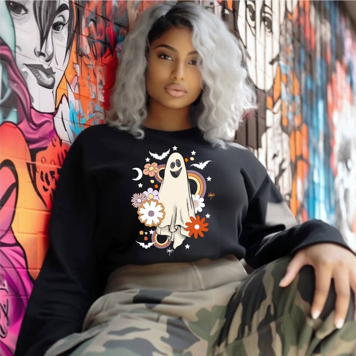 Sudadera Retro Ghost para venta al por mayor de Lush Designs