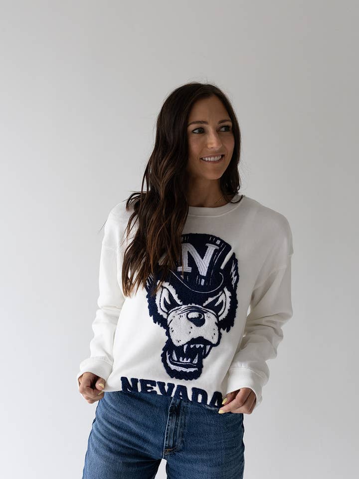 Nevada Mascota Chenille Comfort Crew para venta al por mayor de Gameday Social Apparel Co.®