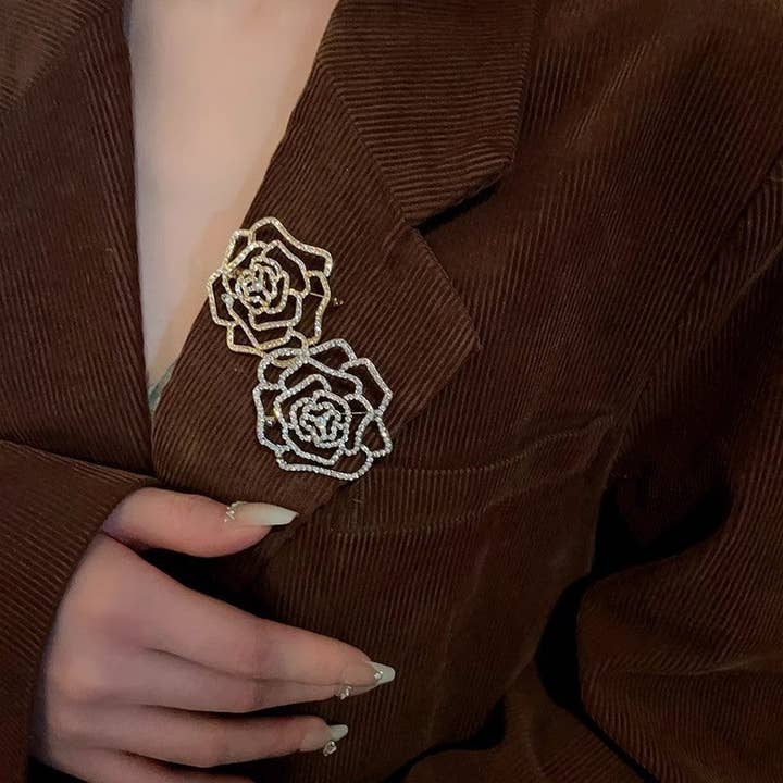 Stylish Zircon Flower Planet Brooch for wholesale by UZ Wholesale Store