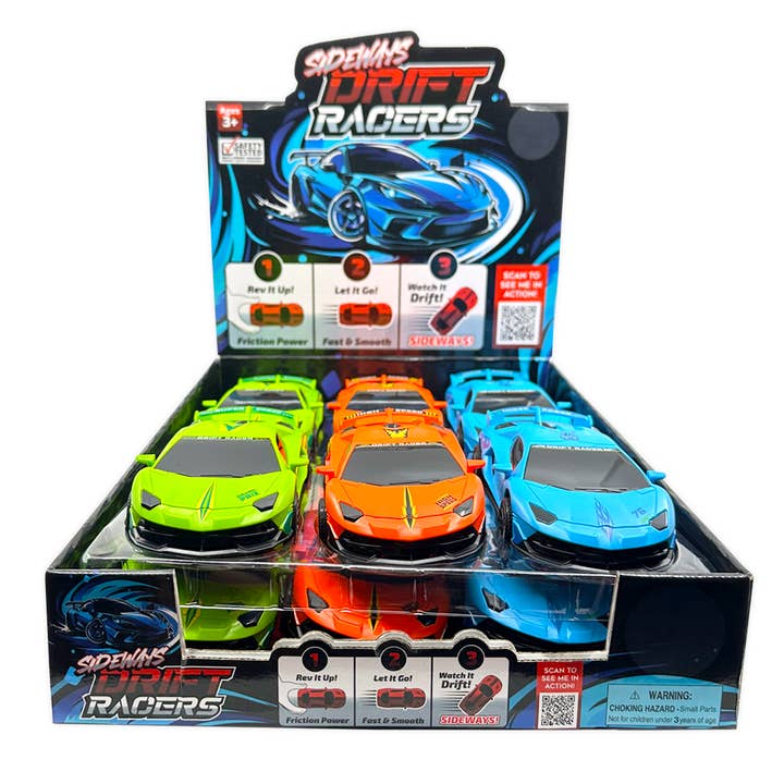 Novelty Brands - Wholesale Toy Car/Truck - Kids - Sideways Drift Racers Friction Car Assortment - 12/Display4
