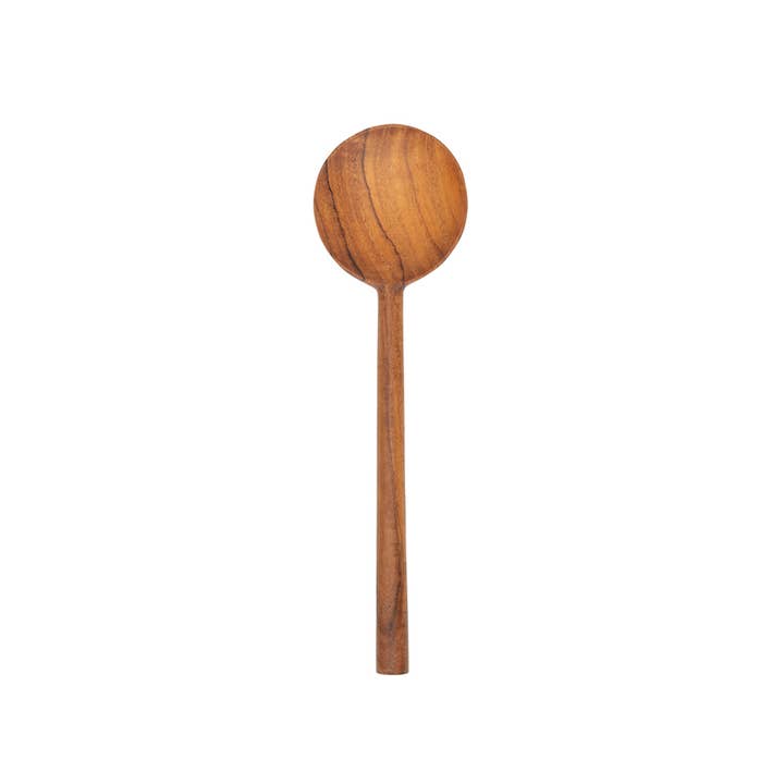 Bali Harvest - Wholesale Serving Utensil - Round Teak Bowl Wooden Spoon - Breakfast Dessert Serving