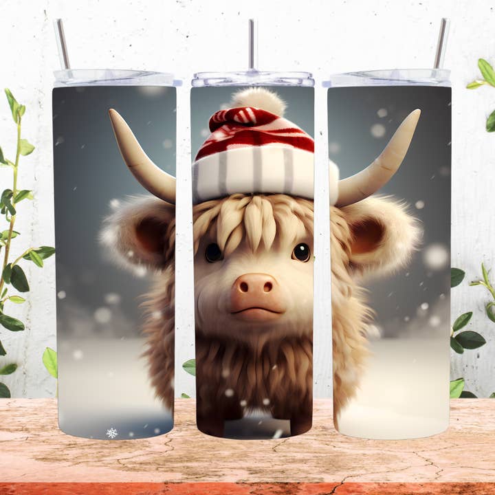 20 Ounce Tumbler ~ Christmas, Baby Cow for wholesale by Paxton's One Stop Shop LLC