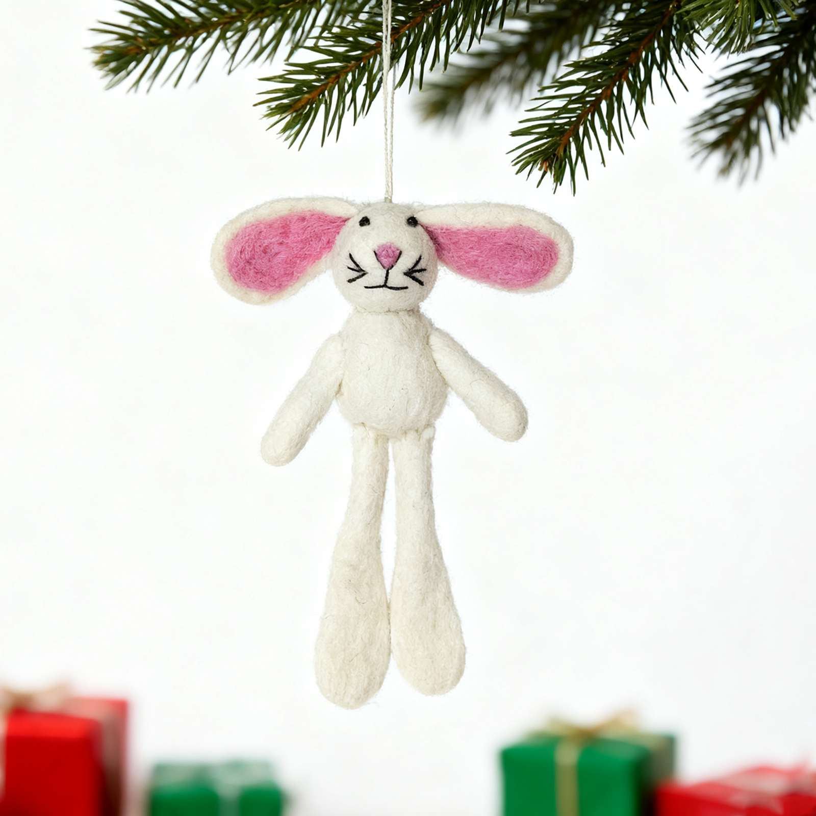 Sparkle Being - Wholesale Ornament - Handmade Wool Felt Bunny Ornament – Cute Easter or Christmas Decoration0