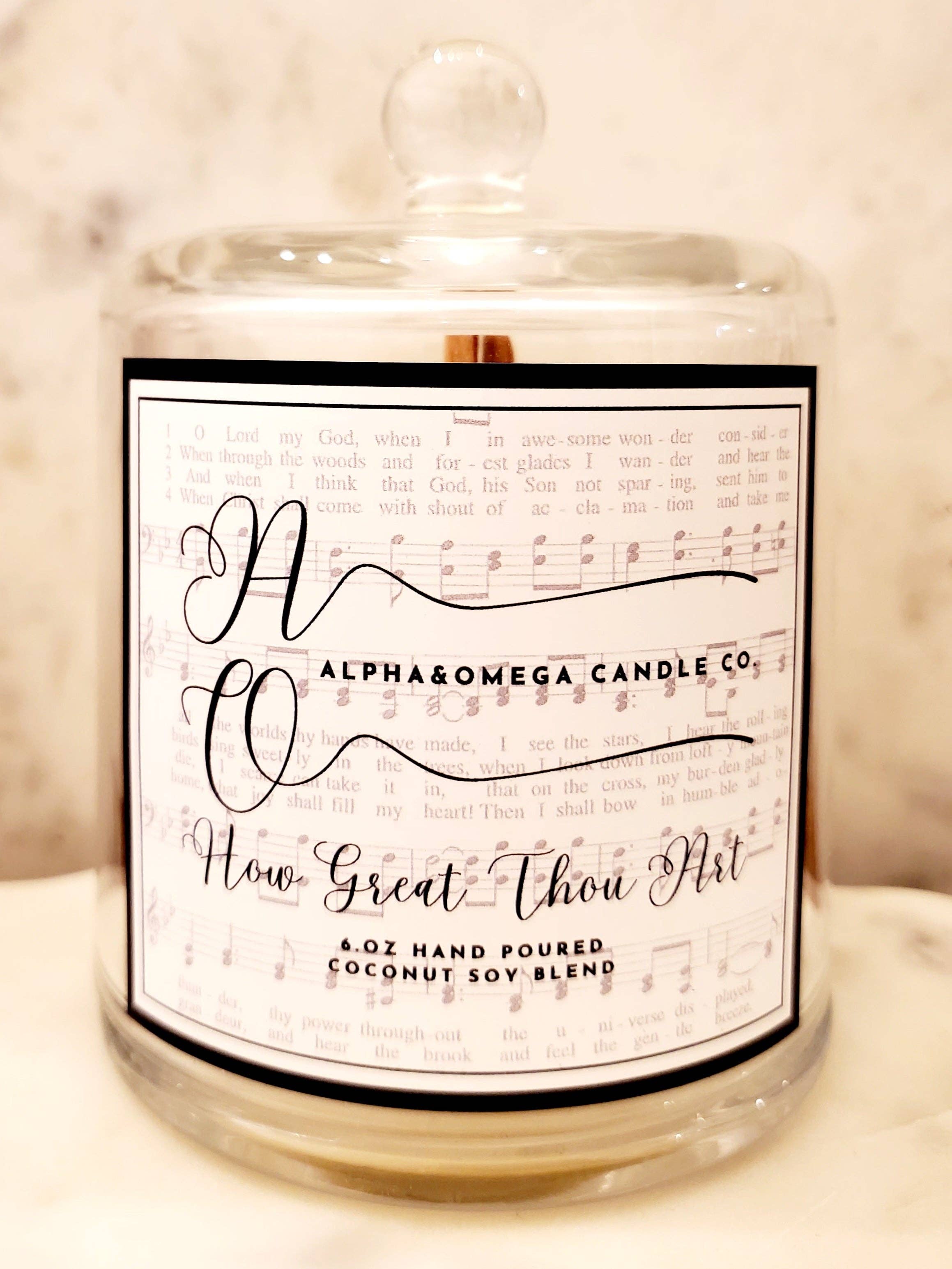 Alpha & Omega Candle Co. - Wholesale Jar/Filled Candle - How Great Thou Art 6oz Coconut Soy Blend