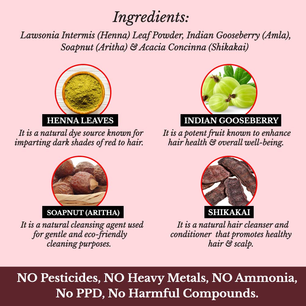 PRIDE INDIA BRANDS - Wholesale Hair Dye - Hair Bloom Natural Burgundy Hair Color 12 sachets (10gm)2