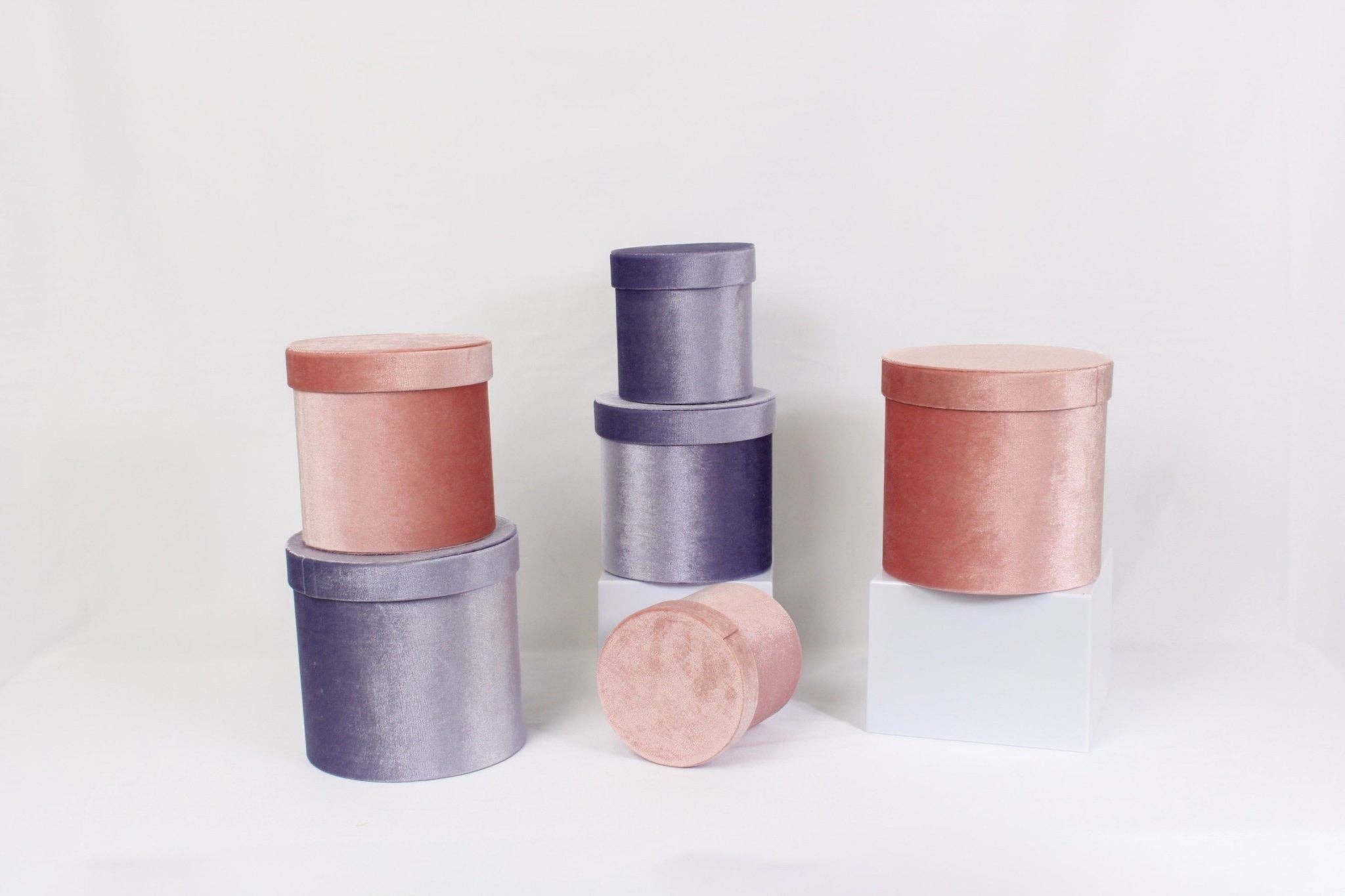 Elegant Design Supply - Wholesale Gift Box - Velvet Round Flower Hat Box with Lid3