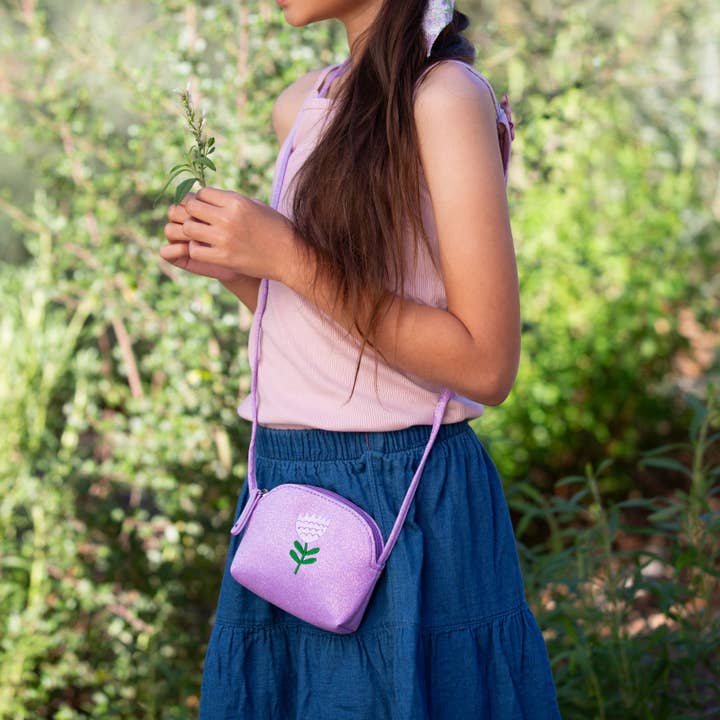 Peppercorn Kids - Wholesale Crossbody Bag - Kids - Sparkly Purse with Flower Embroidery for Girls 2-6 Years6