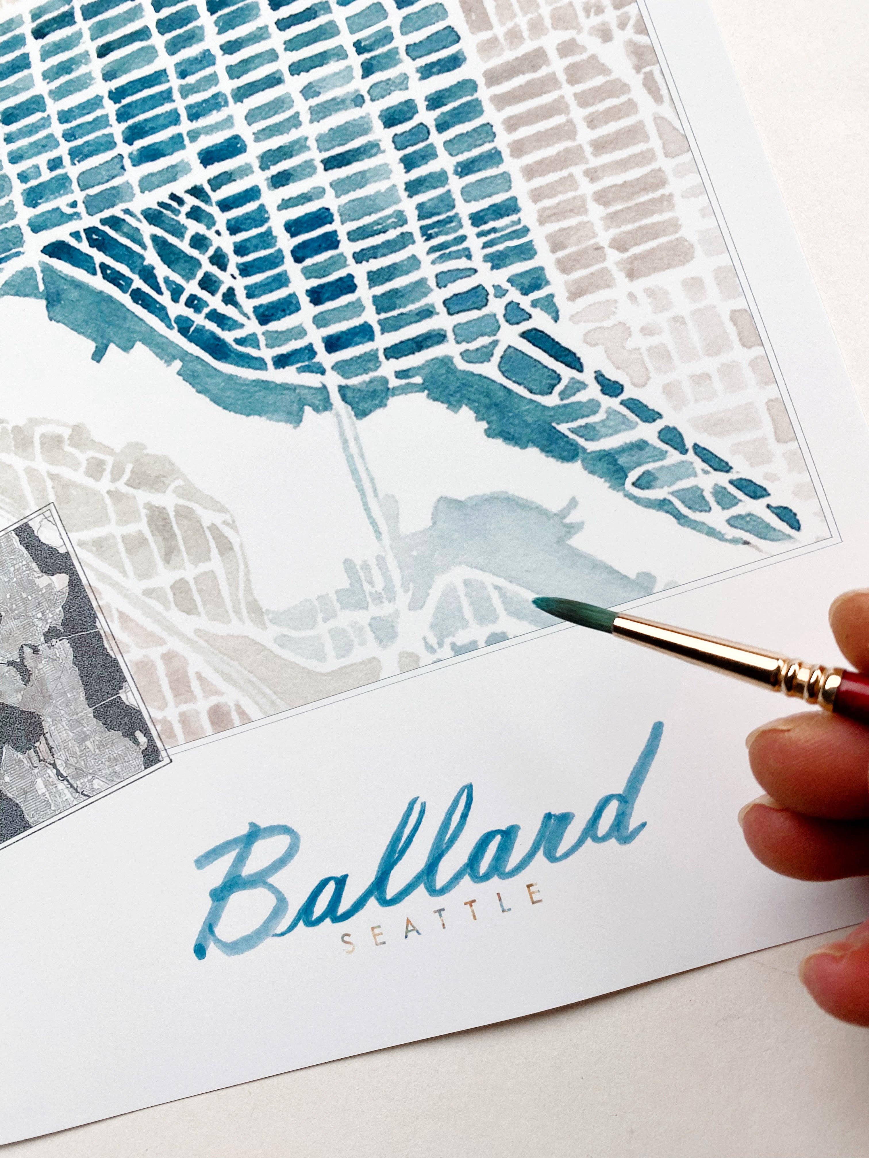 Turn-of-the-Centuries - Wholesale Postcard - BALLARD Seattle Neighborhood Map Postcard4