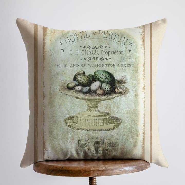 Eggs | Pillow Cover | Farmhouse Decor | Vintage Home Décor | Vintage | Farmhouse Throw Pillows | Rustic Throw Pillows | Gift for her for wholesale by UniikPillows