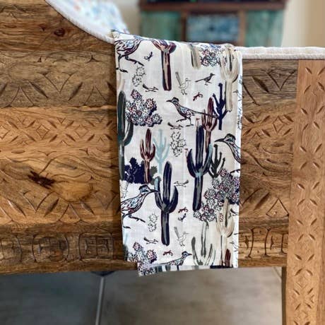 Cher the Fire - Wholesale Tea Towel - Linen Tea Towel, Roadrunner After the Rain - Southwest6