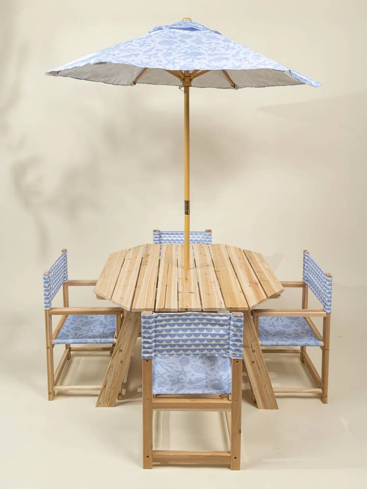 Kids’ Patio Set 4 Chairs and Parasol–Under the Sea for wholesale by Coco Village