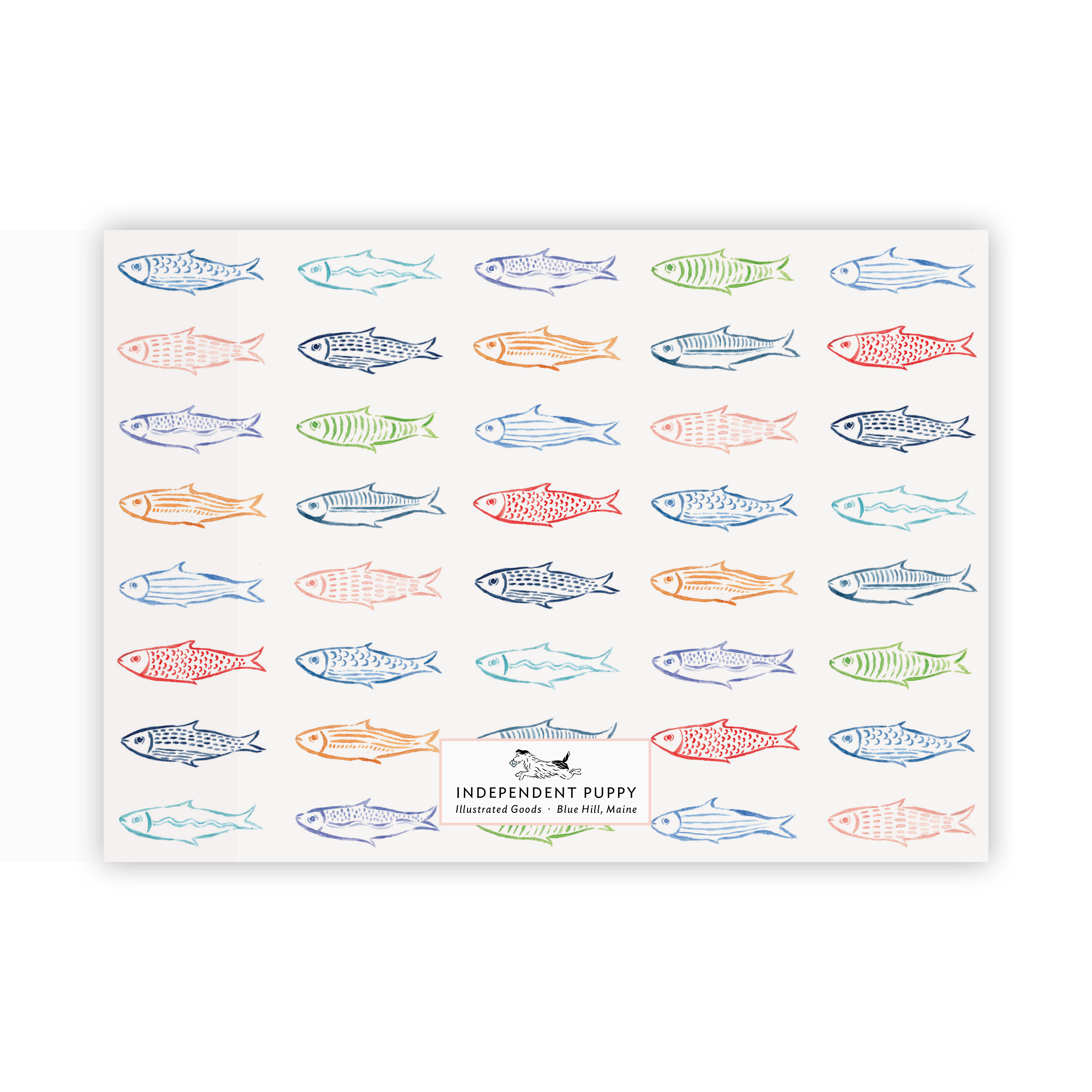 Independent Puppy - Wholesale Stationery/Notecard Set - Rainbow Fish Flat Note Cards, Set of 8 | A71