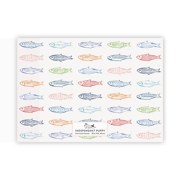 Independent Puppy – wholesale Stationery/notecard set – Rainbow Fish Flat Note Cards, Set of 8 | A71
