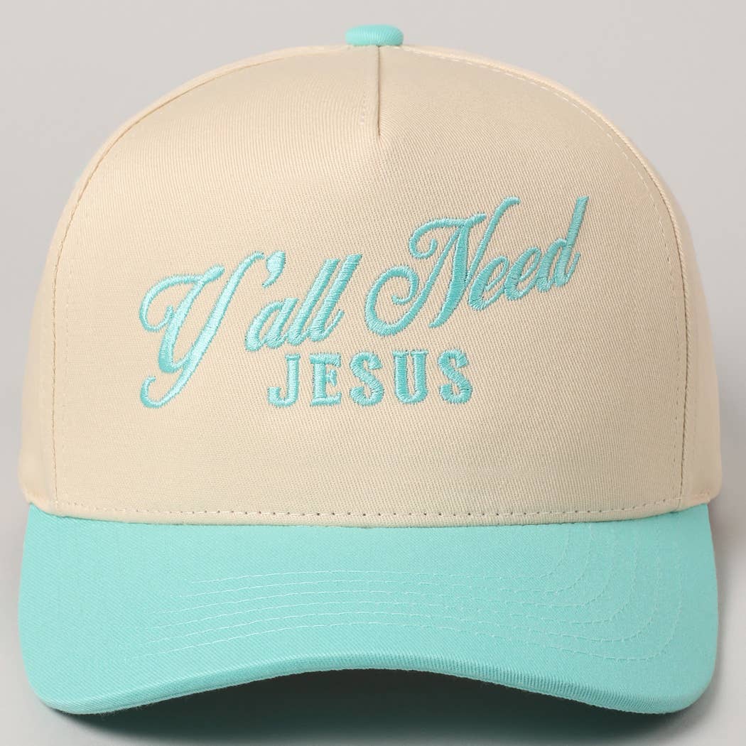 Fashion City - Wholesale Trucker Hat - Unisex - Y'all Need Jesus Lettering Embroidered Trucker Hat36
