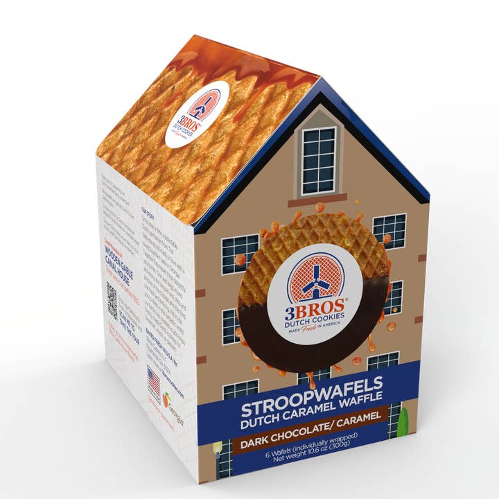 Dark-Chocolate-dipped Stroopwafels - Amsterdam Canal House for wholesale by 3Bros