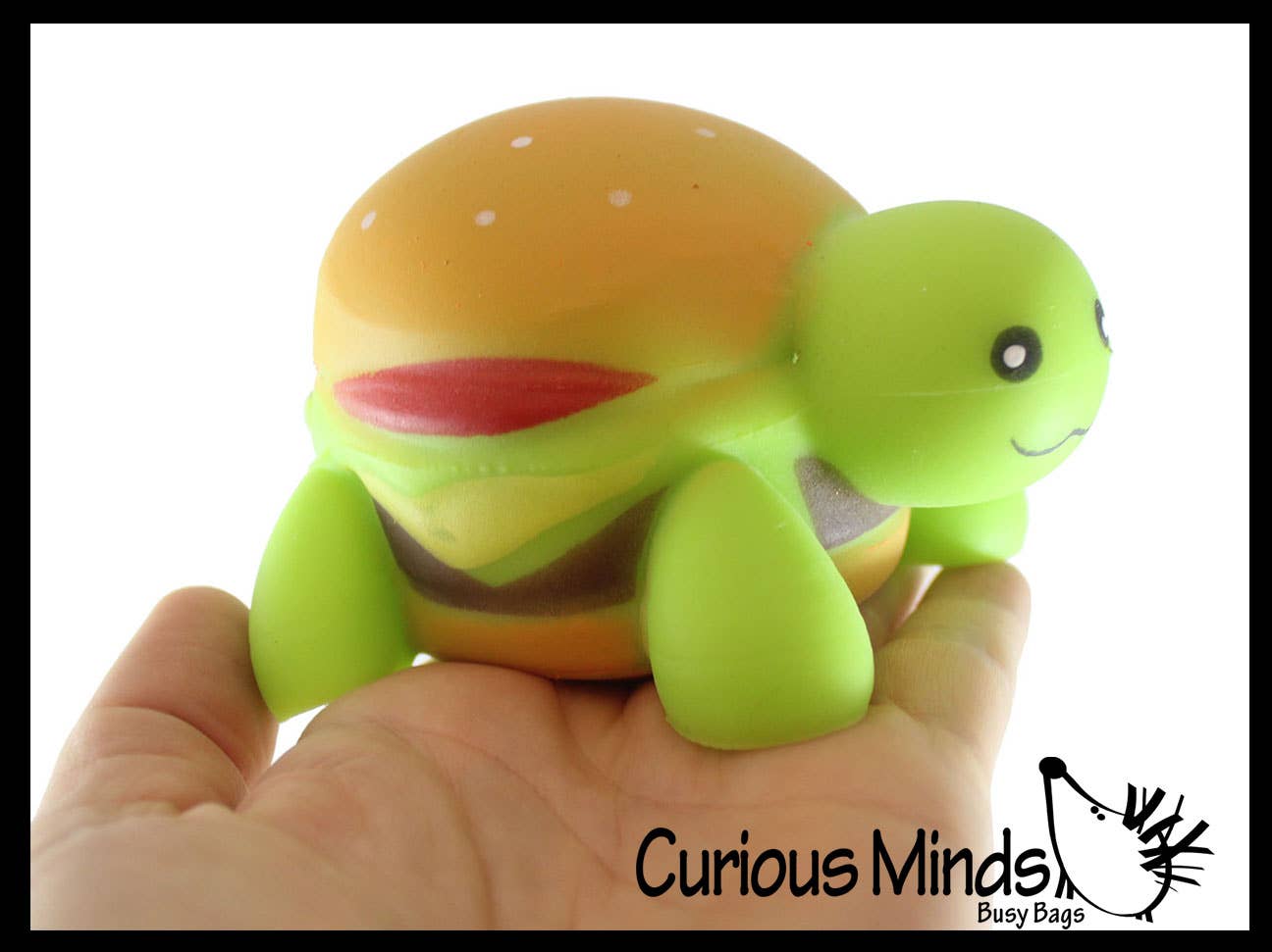 Curious Minds Toys - Vente Jouet mou – enfant et bébé - 1 garniture molle pour chien Turtle Burger Squishy Squeeze Stress Ball1