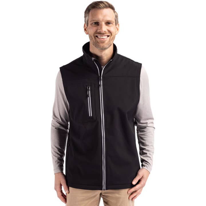 Cutter & Buck - Wholesale Outerwear Vest - Men's - Clique Telemark Eco Stretch Full Zip Mens Hooded Vest