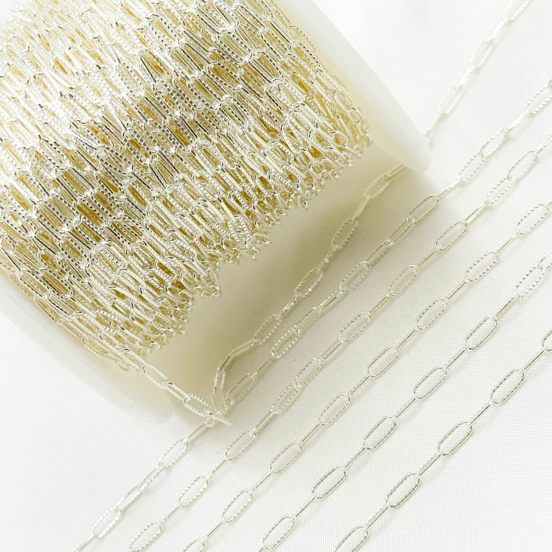 Jewels & Chains – wholesale Link & chain necklace – 2505LSS. Sterling Silver Hammered Paperclip Link Chain4