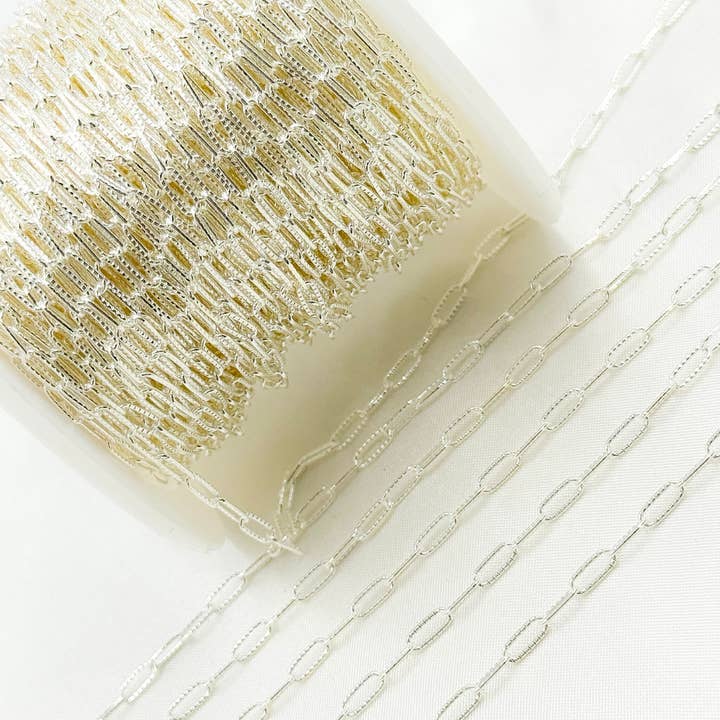 Jewels & Chains – Engroshandel Led/kæde halskæde – 2505LSS. Sterling sølv hamret papirclips kæde4