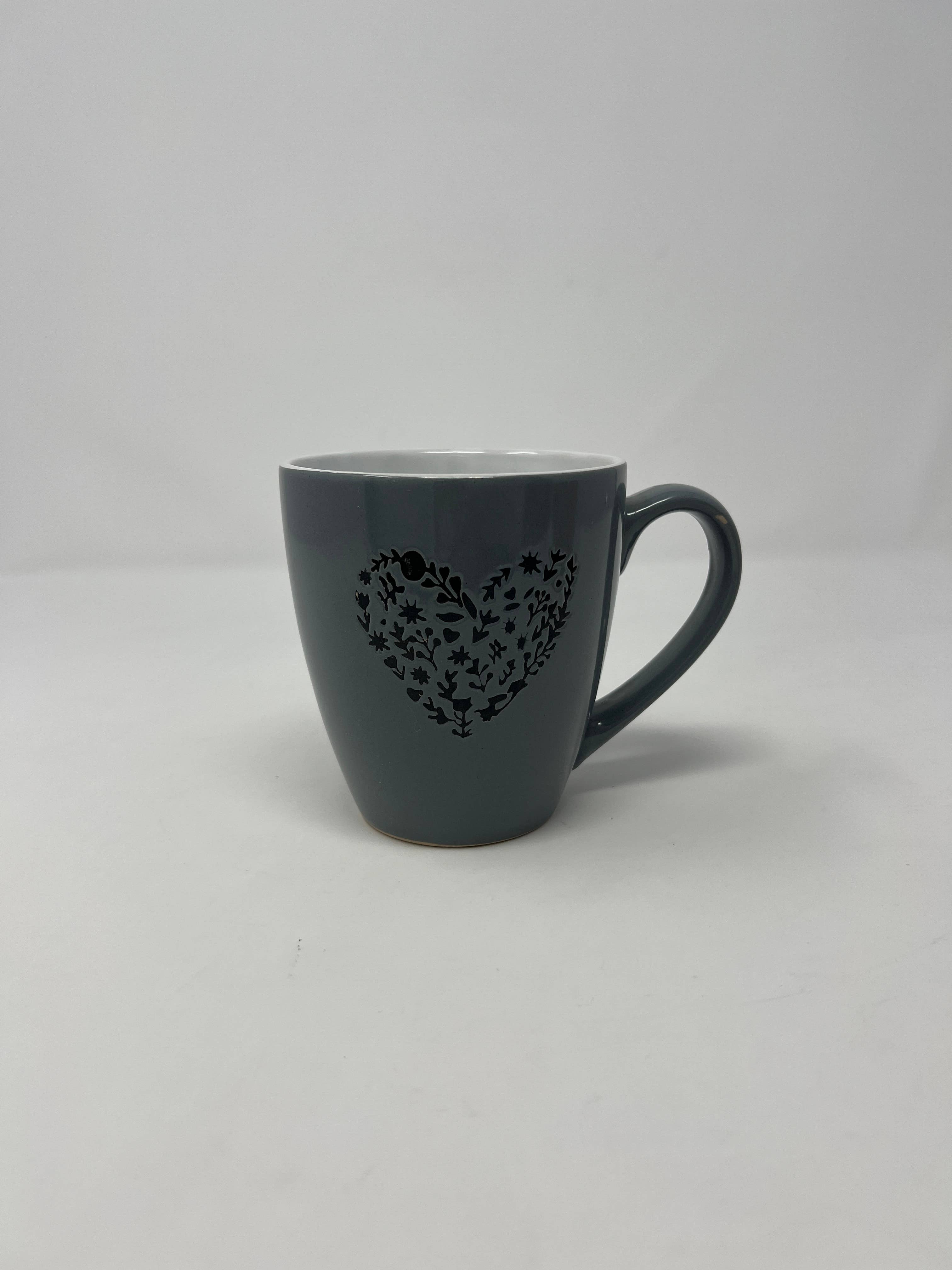 USA HomeMax - Wholesale Coffee Mug - 6" Ceramic Mug Heart Design Assorted Colors0