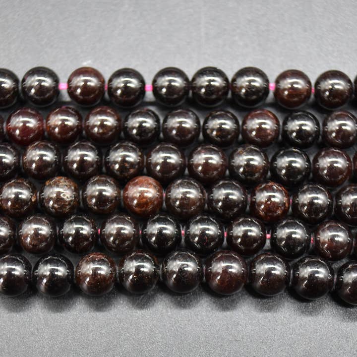Oriental Direct Craft Supplies - Wholesale Beads - Natural Garnet Semi-Precious Gemstone Round Beads5