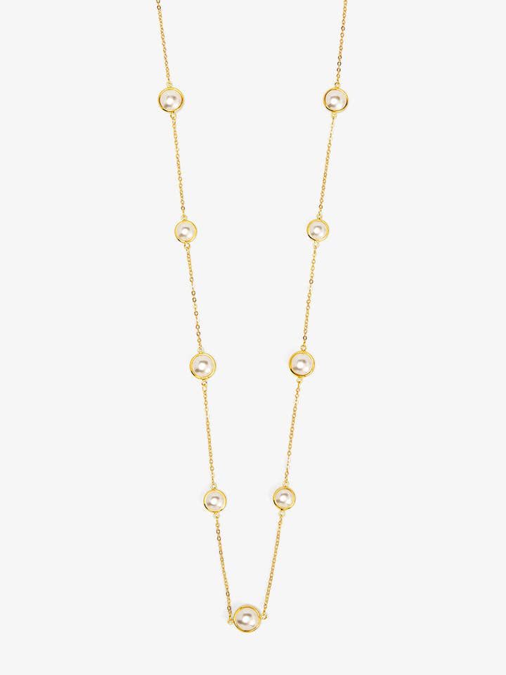 Halvperle- og kædemagnetlanghalskæde for engroshandel hos VIOROO