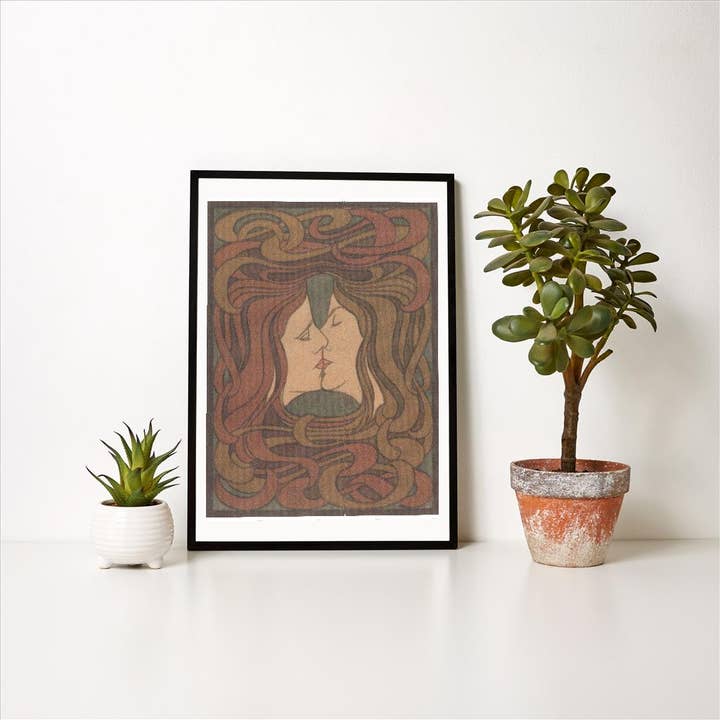 Art Print AT-520 Couple Kissing for wholesale by Found Image Press