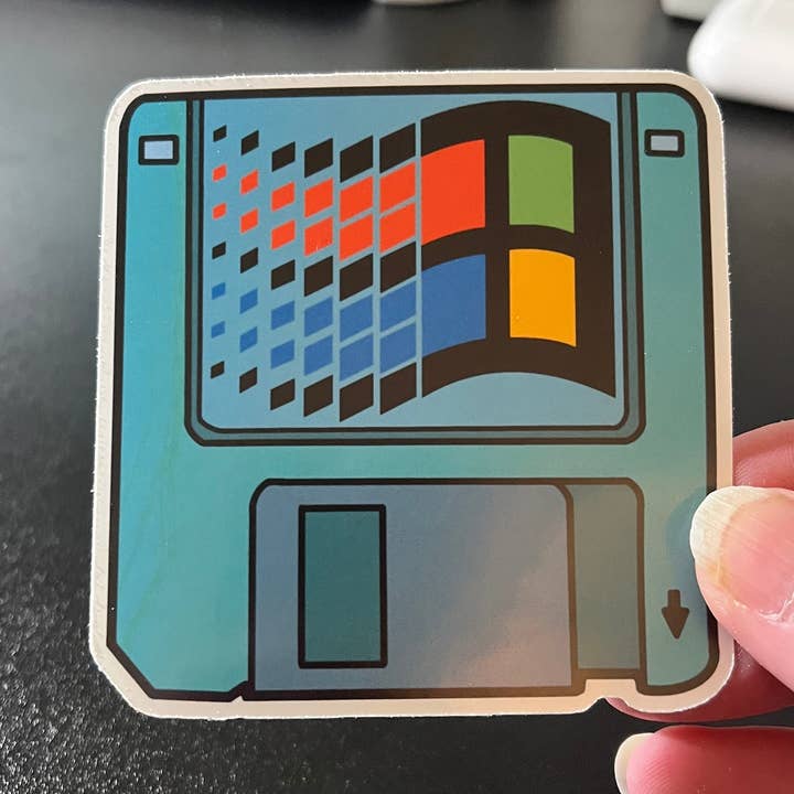 Windows Floppy Disk, Vinyl Sticker for wholesale by Graceful Darkness, LLC
