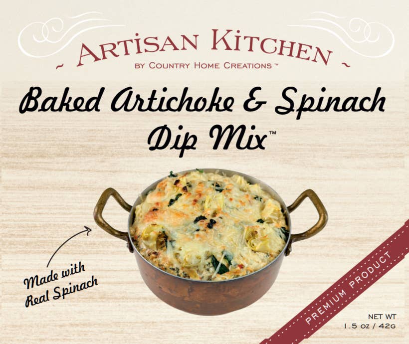 Country Home Creations - Wholesale Dip - Artisan Kitchen Baked Artichoke & Spinach Dip Mix