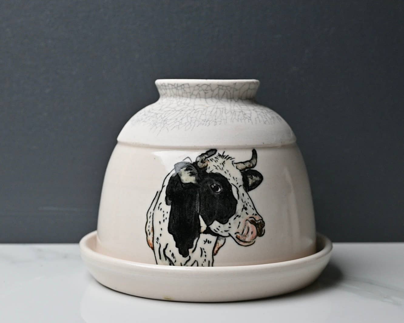 Lucy Nilan Studios - Wholesale Butter Dish - Black cow butter dish1