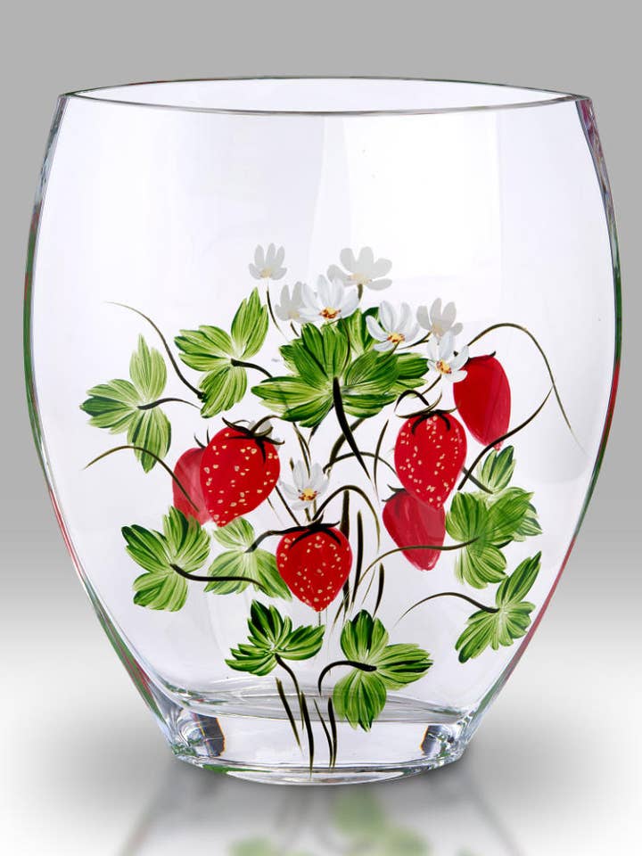 Erdbeerfelder 21 cm Gebogene Vase - 2290-22 für den Großhandel von Nobile Glassware Ltd.