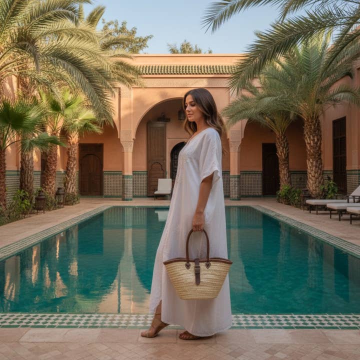 LeBazare - Wholesale Beach Bag - Panier Français avec Boucle - Sac Fourre-Tout en Paille Tressée à la Main