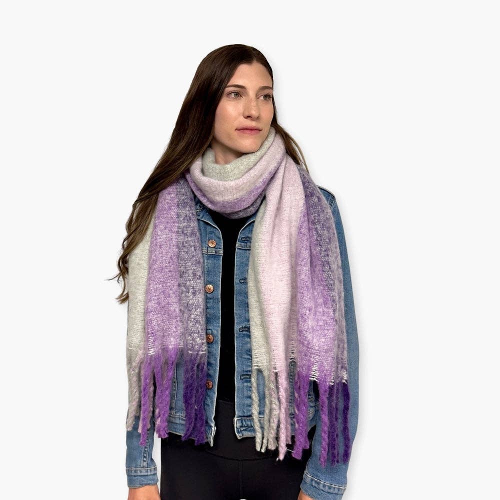 Humble Hilo - Wholesale Scarf - Women's - Humble Hilo Woven Chunky Scarf Cocoon Fringe21