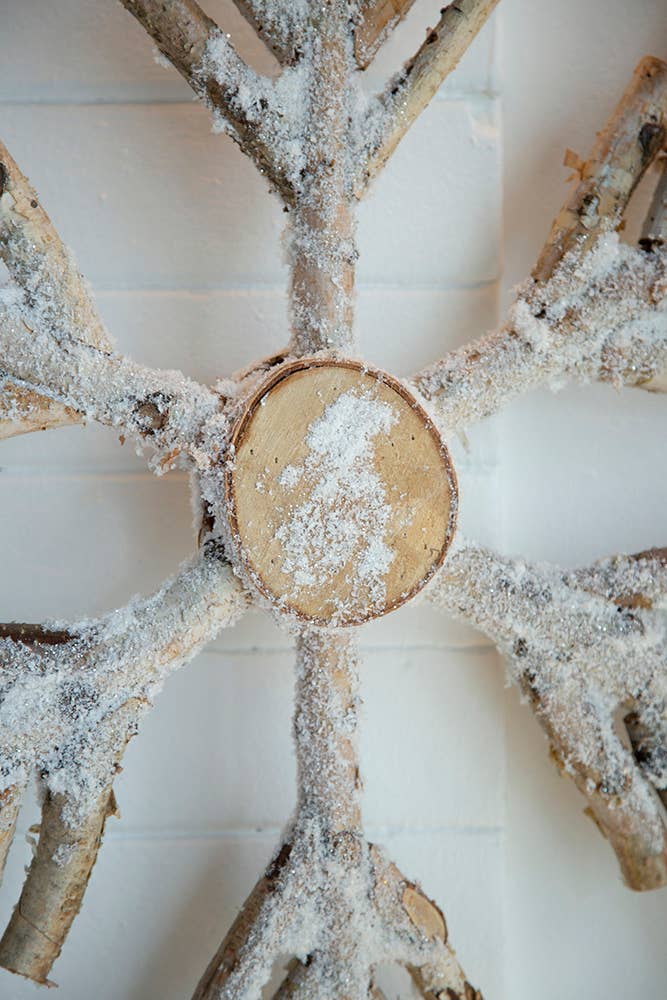 A&B Home Group Inc. - Vente Décoration de Noël - Ornement flocon de neige rustique en bois de 25"3