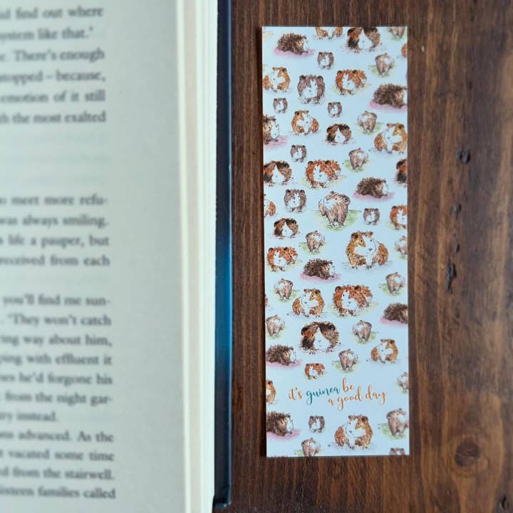 Guinea Pig Card Bookmark - positive hamster pet animal cute for wholesale by Catherine Redgate: Illustrator