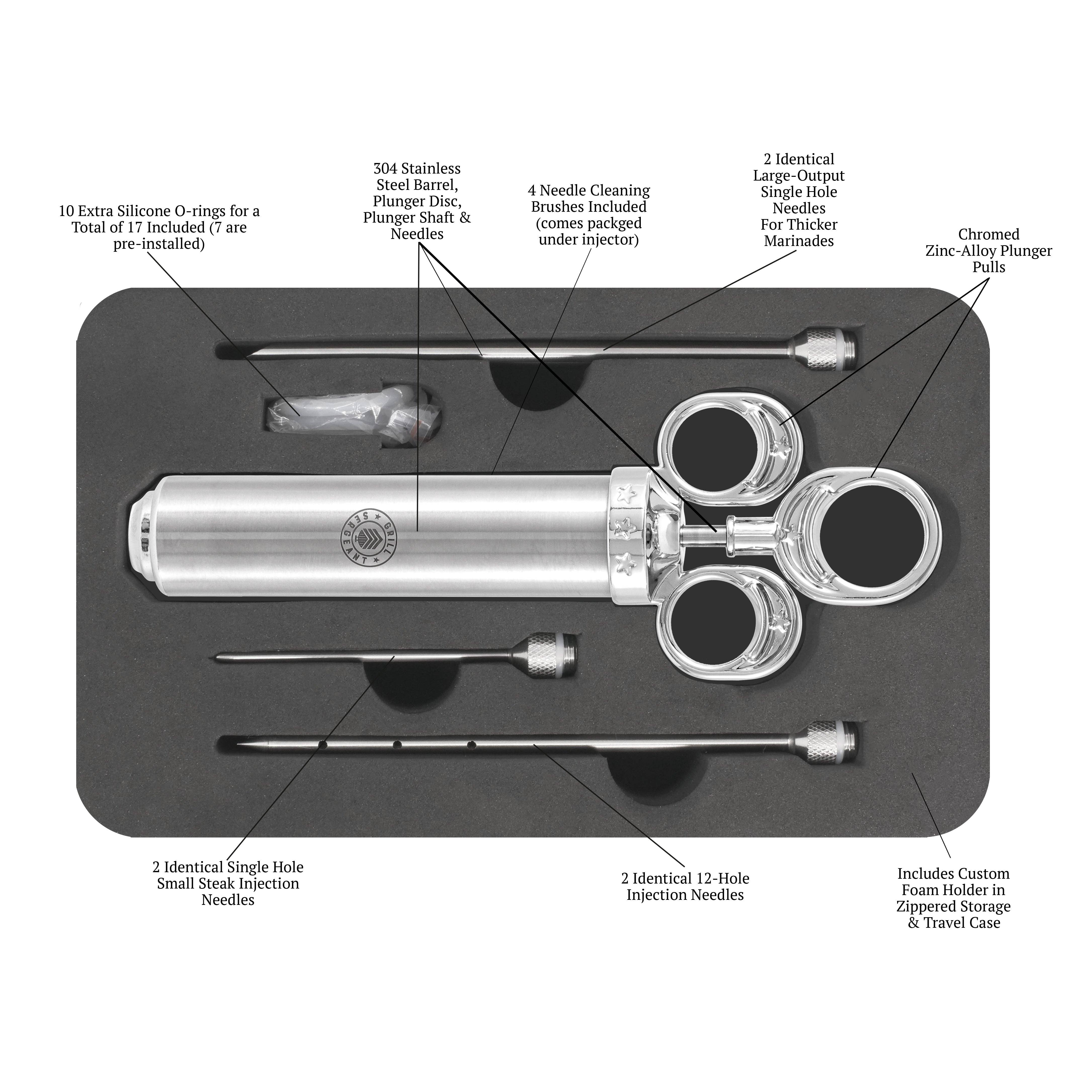 Grill Sergeant - Wholesale Kitchen Tool/Gadget - Grill Sergeant Flavor Injector (with zippered storage pouch)3