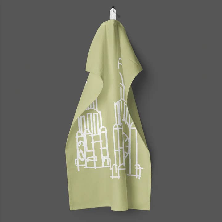 LIVERPOOL- Torchon Liver Building Green pour la vente par CitySpace