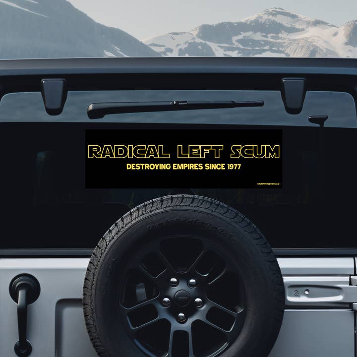 Radical Left Scum Bumper Sticker for wholesale by Grumpy Greetings Co.