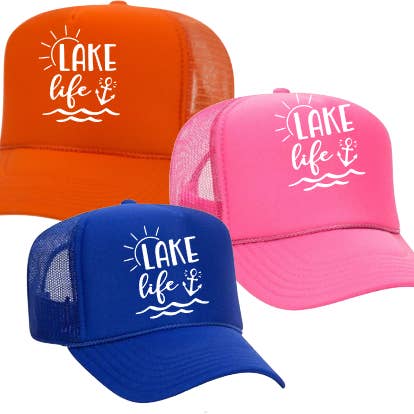 Lake life summer spring break hat bff girl Crew Trucker for wholesale by The Candy Collections