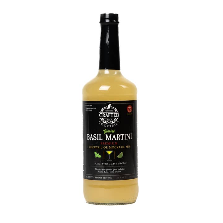 Crafted Cocktails - Wholesale Cocktail Mix/Syrup - Basil Martini "Gimlet" Nonalcoholic Cocktail Mixer