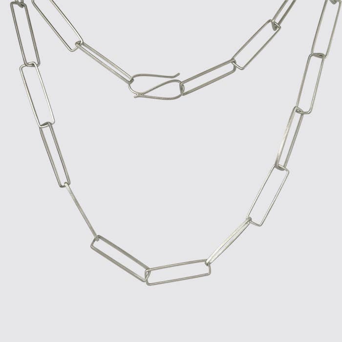 Extra Long Rectangular Link Chain Necklace for wholesale by Jane Diaz NY