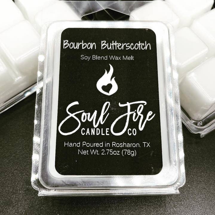 Bourbon Butterscotch Wax Melt for wholesale by Soul Fire Candle Company
